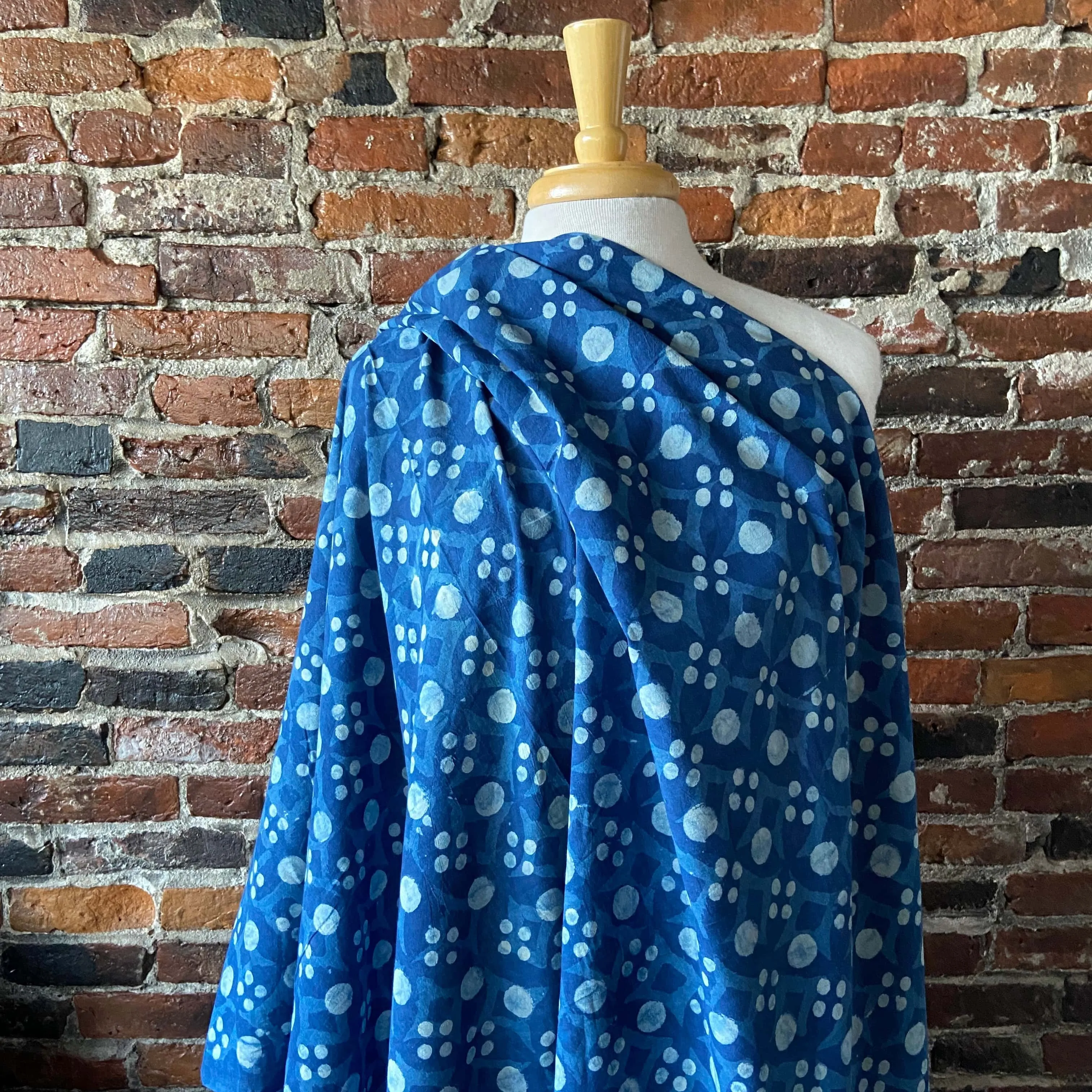 Indigo Block Print - Tiled Circles