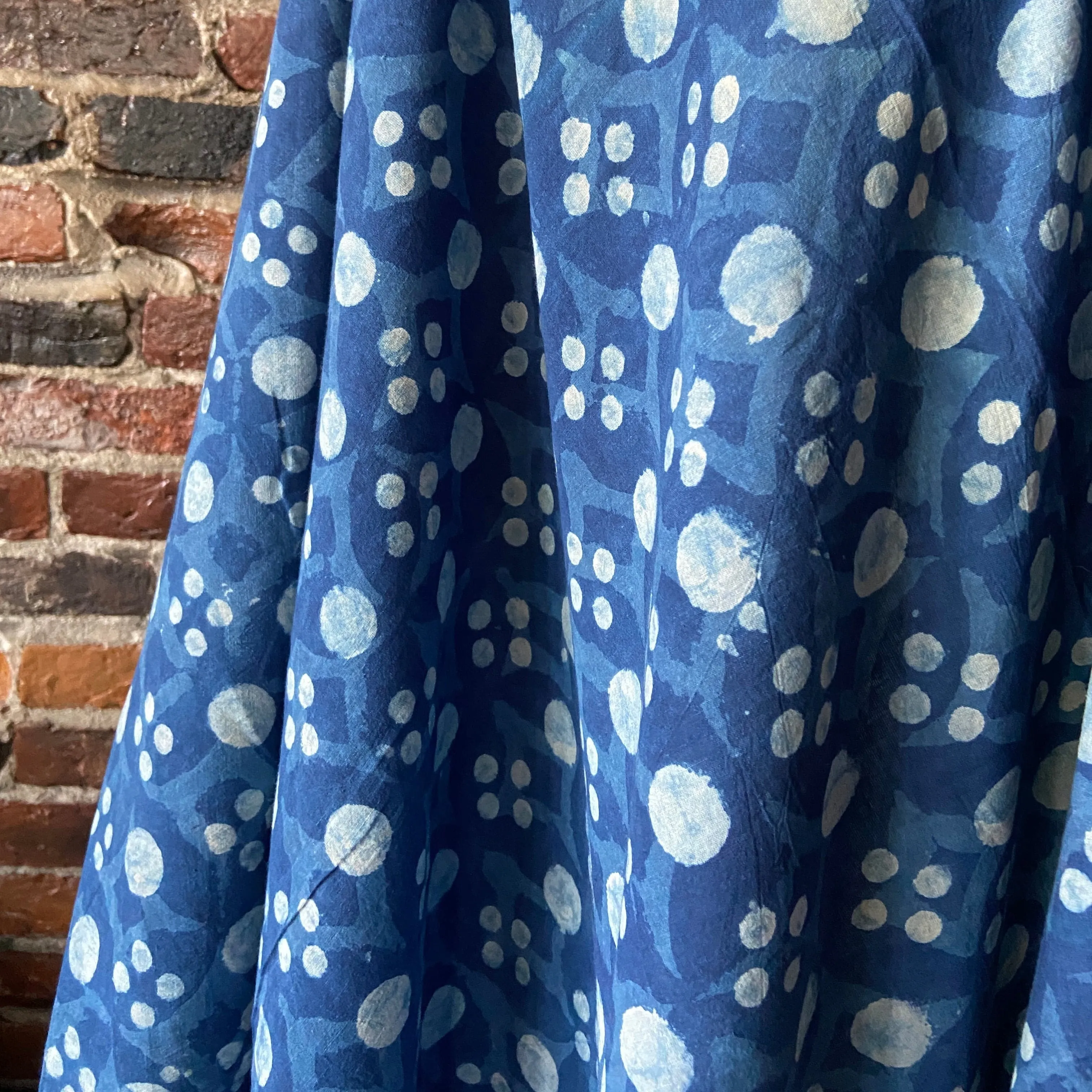 Indigo Block Print - Tiled Circles