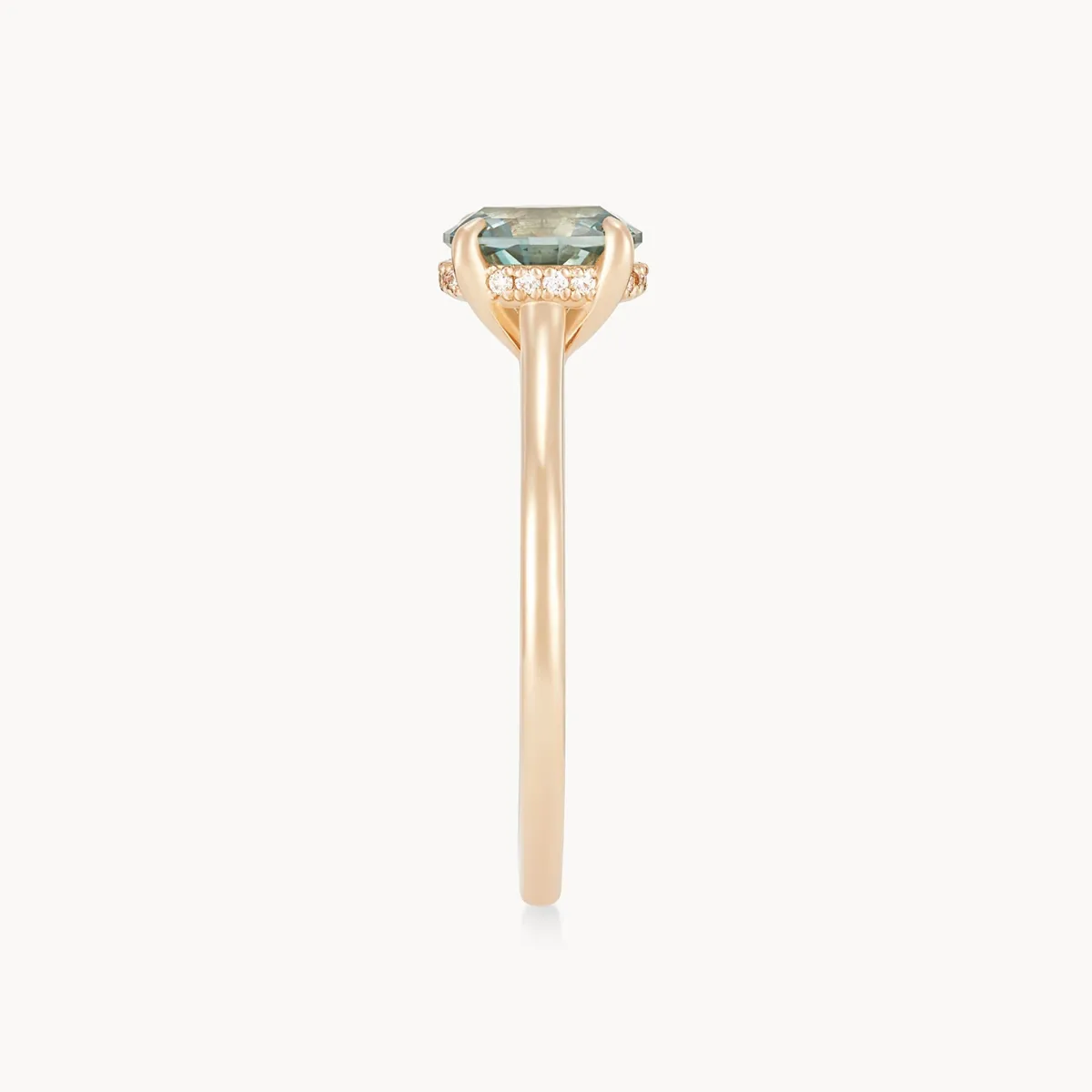 inspire one-of-a-kind - 14k yellow gold, round aqua blue oval