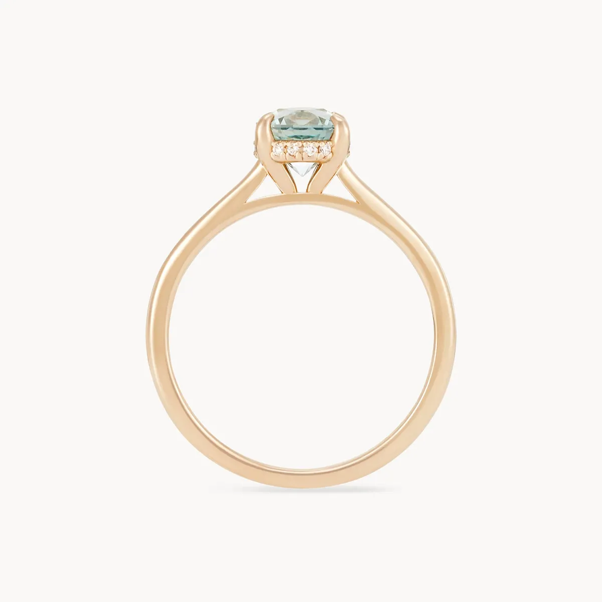 inspire one-of-a-kind - 14k yellow gold, round aqua blue oval