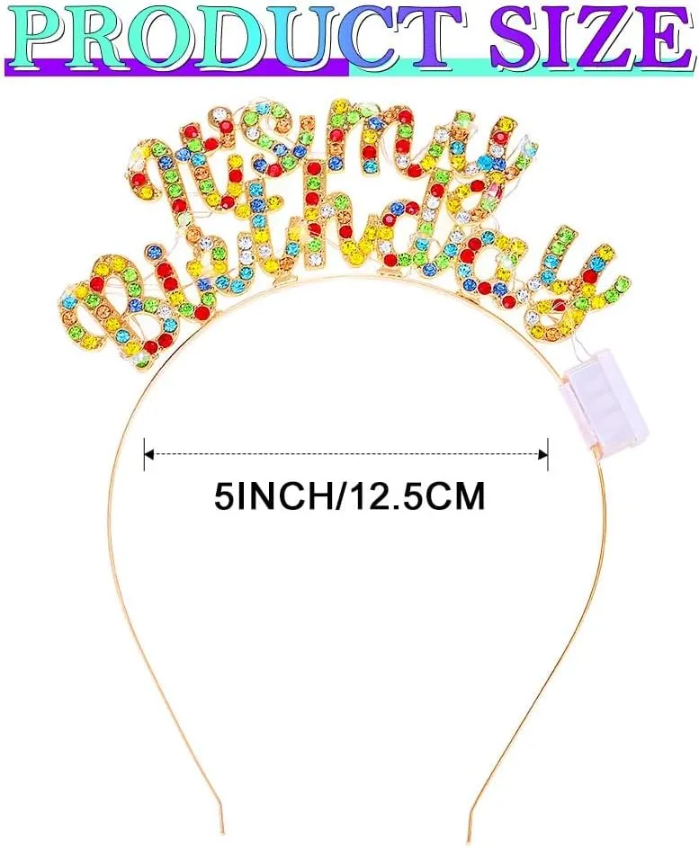 JEWEKY Happy Birthday Headband Birthday Hair bands Crown Party Decoration Headpiece for Women