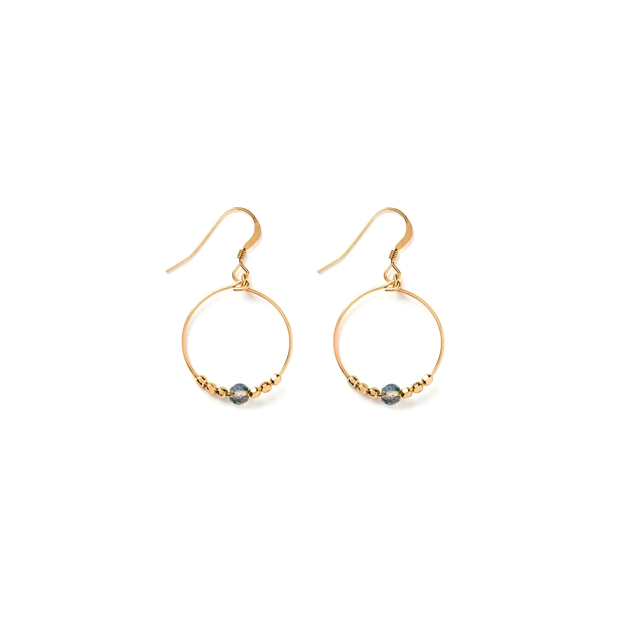 Labradorite Beaded Loop Earrings