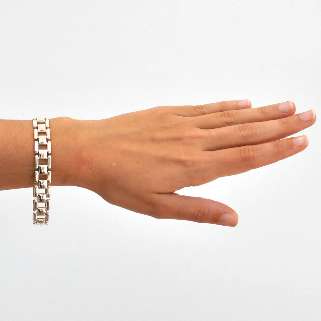Ladder Link Silver Bracelet