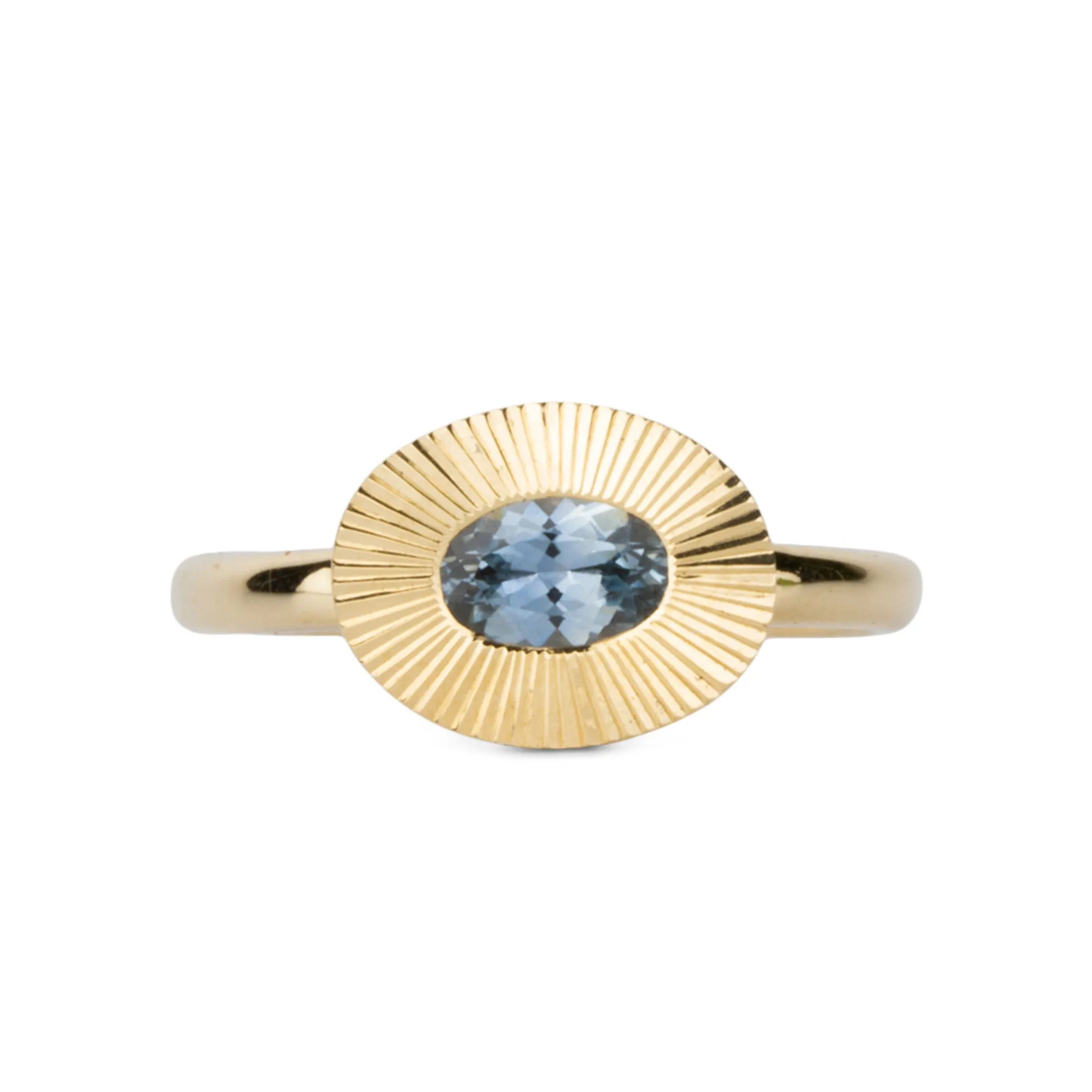 Light Blue Oval Montana Sapphire Aurora Solitaire
