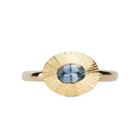 Light Blue Oval Montana Sapphire Aurora Solitaire