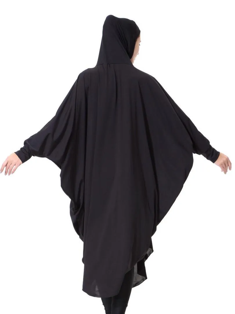 Lycra Black Butterfly Jilbab with Cuffs