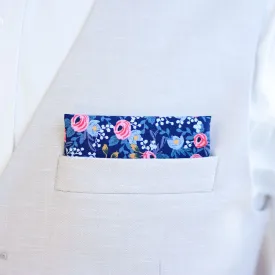 Men's Pocket Square / Rosa In Navy