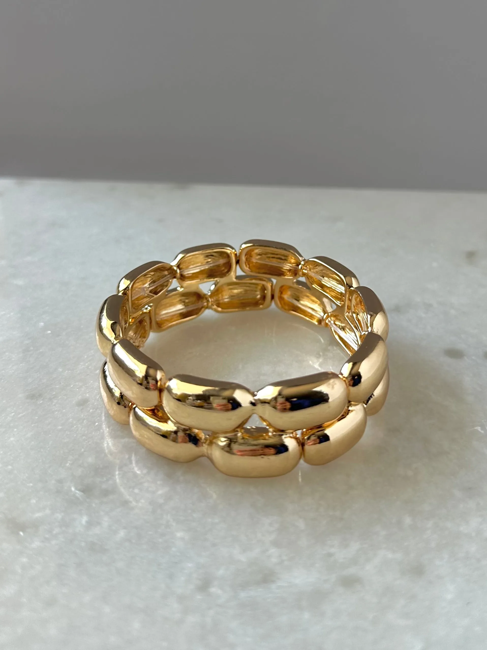 Metal Stretch Bracelet-Gold