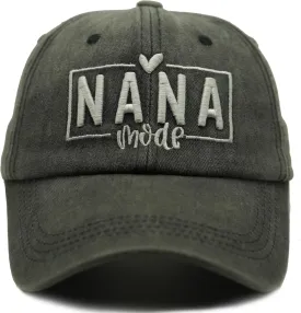 Nana Mimi Gigi Hats for Women Embroidered Washed Adjustable Baseball Cap for Mom Grandma