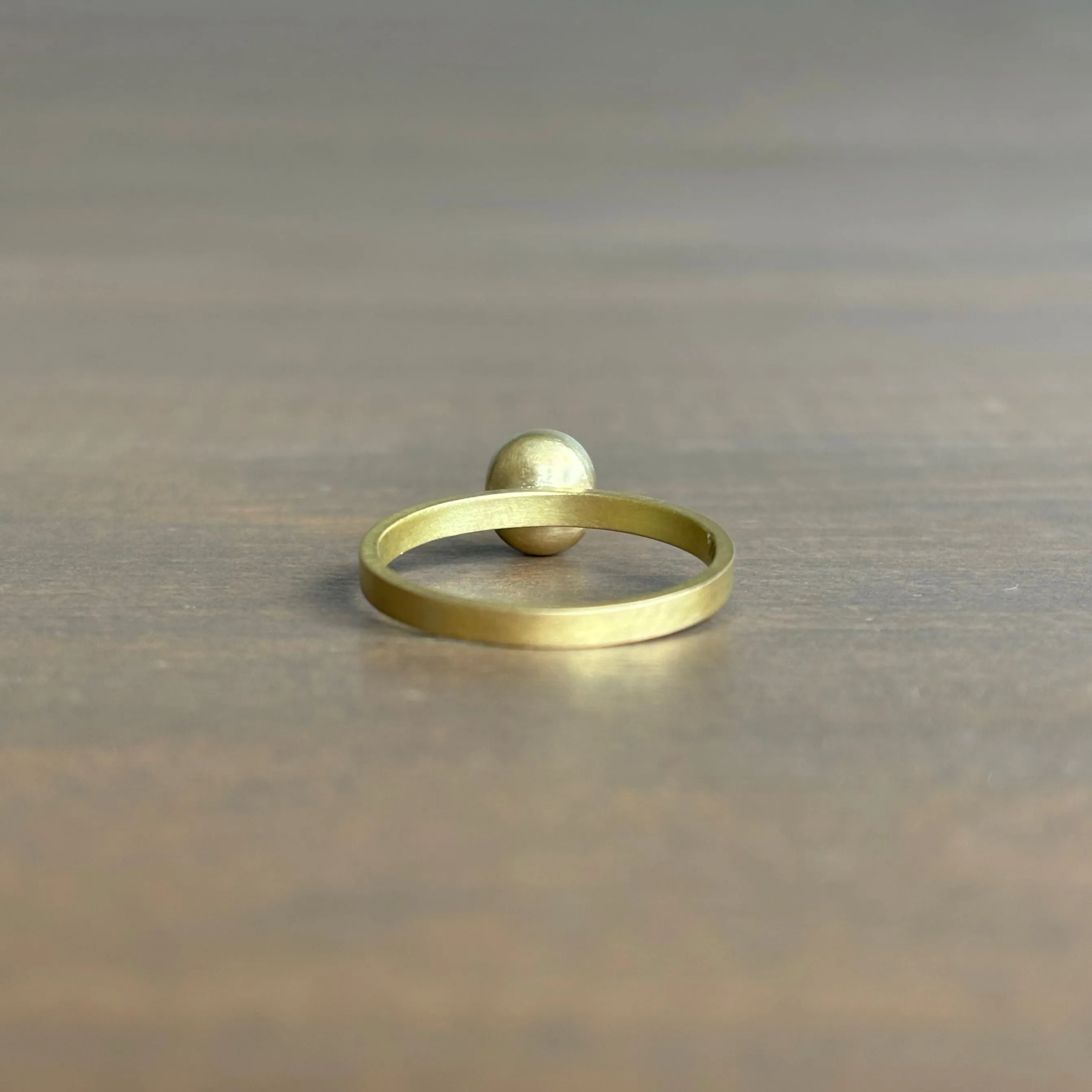Olive Green Oval Sapphire Stacking Ring