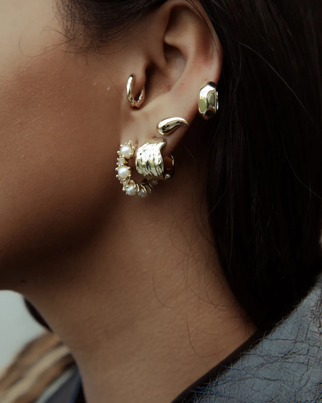 Oyster Shell Hoops
