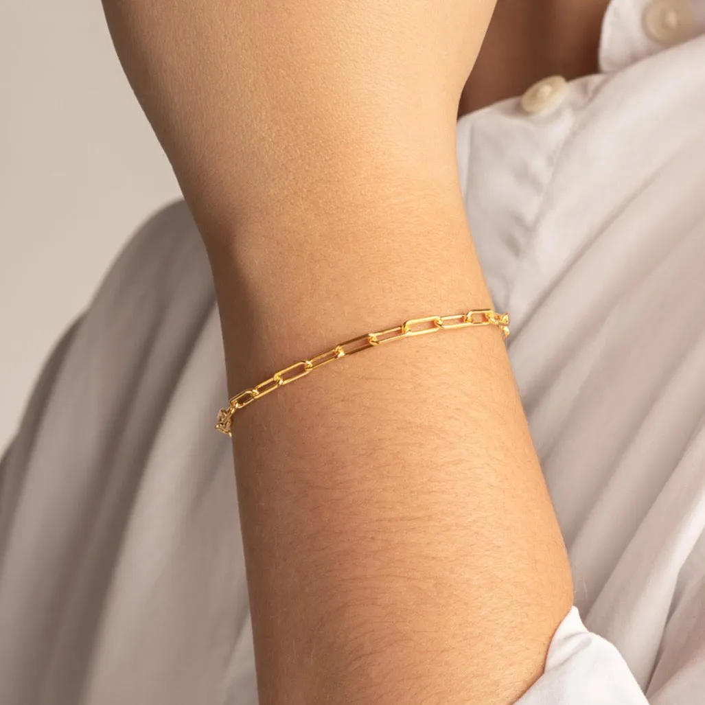 Paperclip Chain Bracelet in Gold