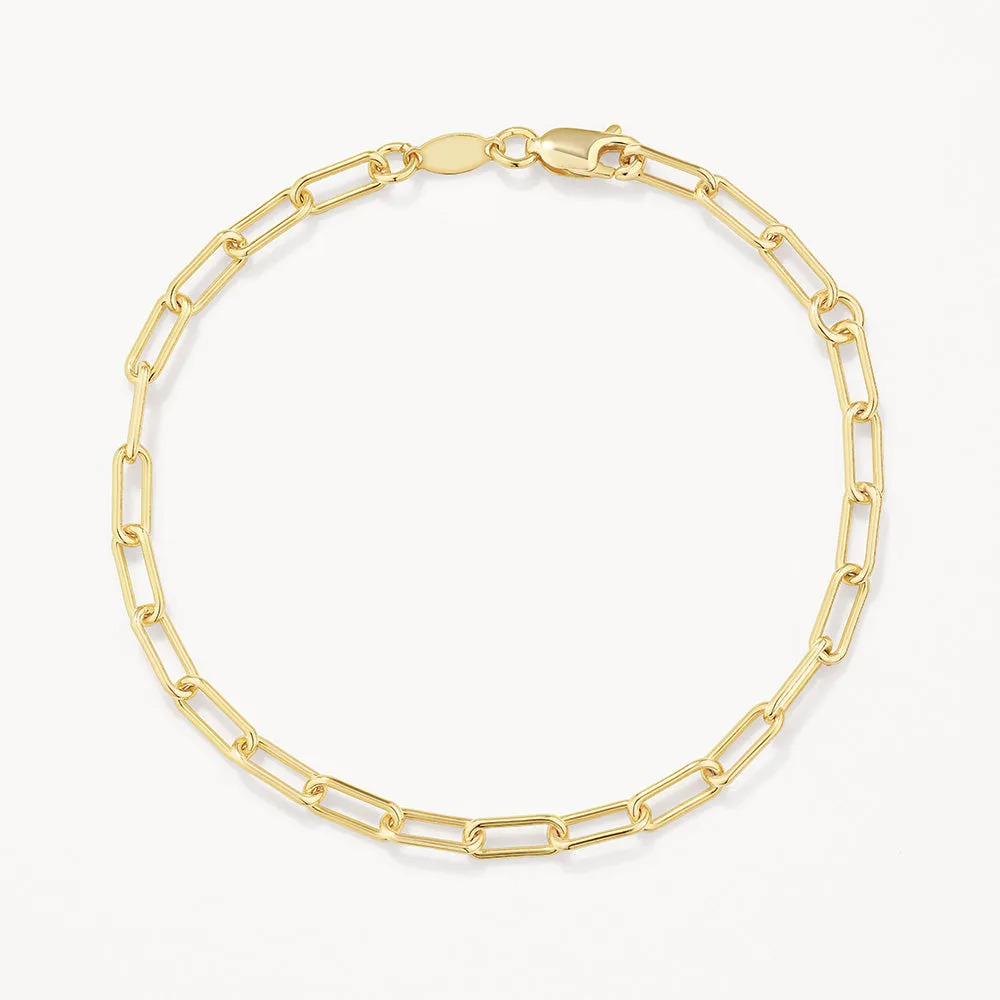 Paperclip Chain Bracelet in Gold