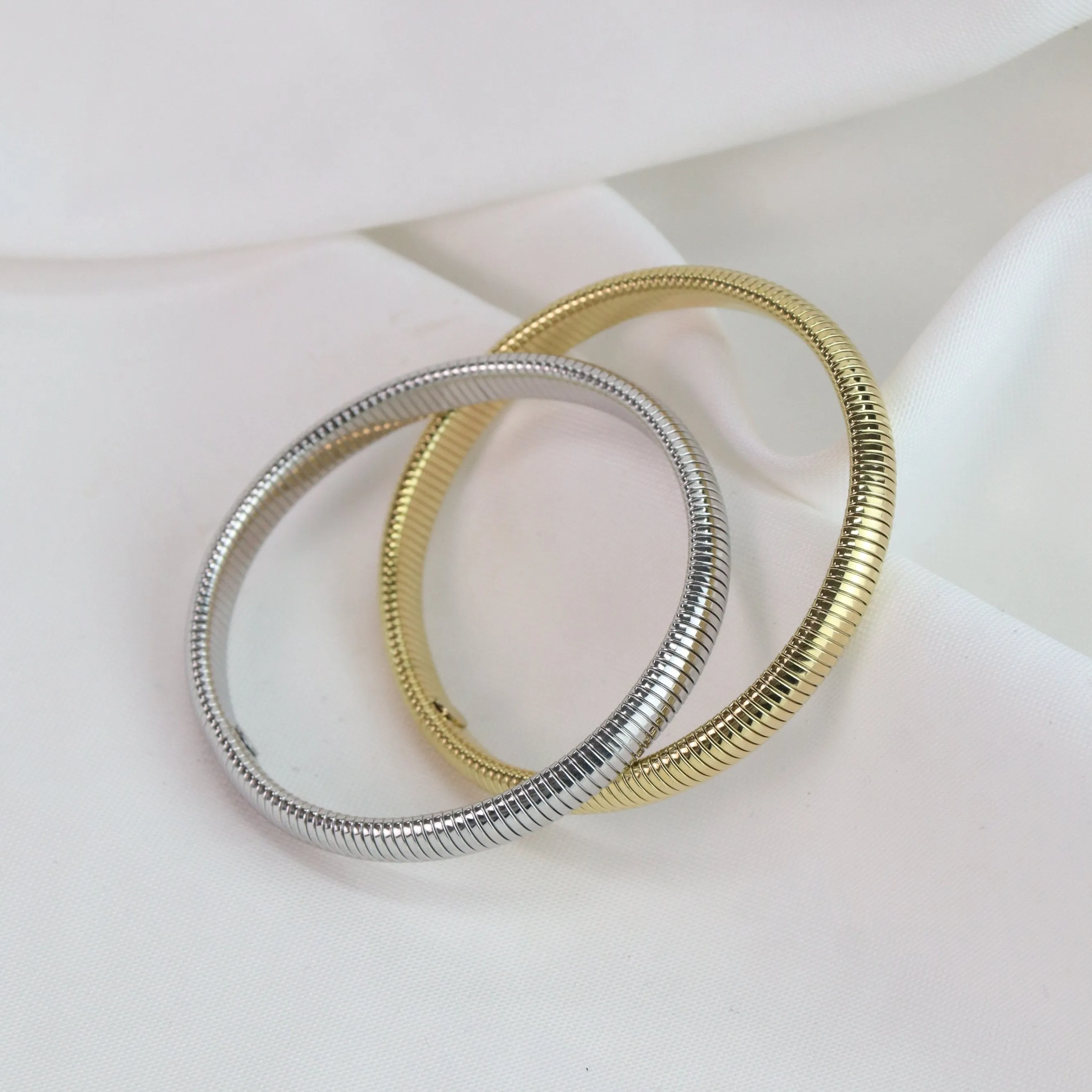 Paros | Stainless Steel 18K Gold Plated or Silver Snake Bracelet