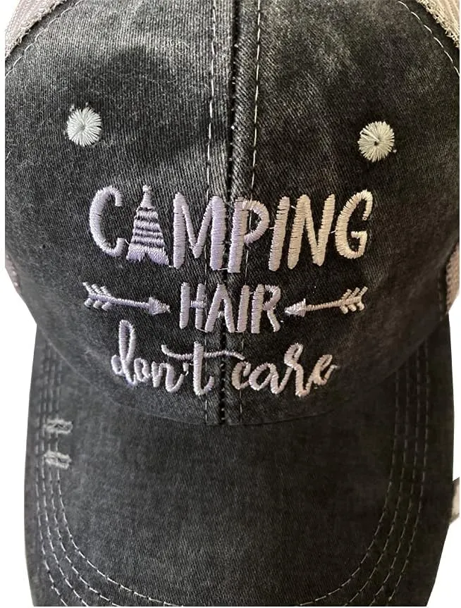 Ponytail Hat Women Mesh High Baseball Cap Distressed Messy Bun Trucker Hat Pony Cap Hot hat