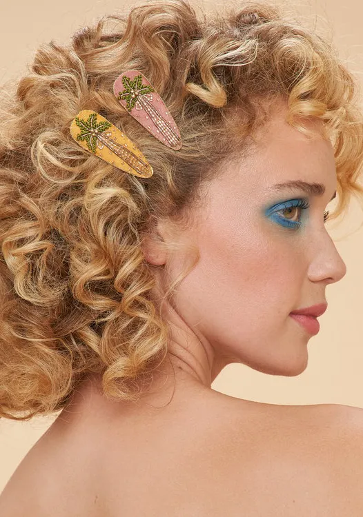 Powder - Jewelled Hair Clips - Palm Trees