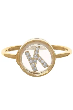 "K" Initial Locket Ring