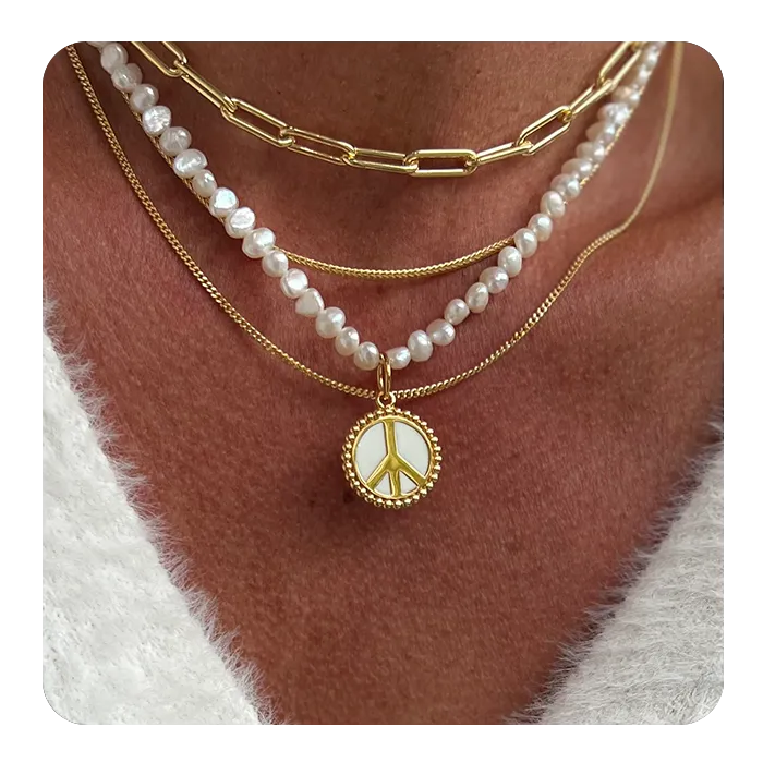 "NUGGET" PEARL CHOKER SILVER
