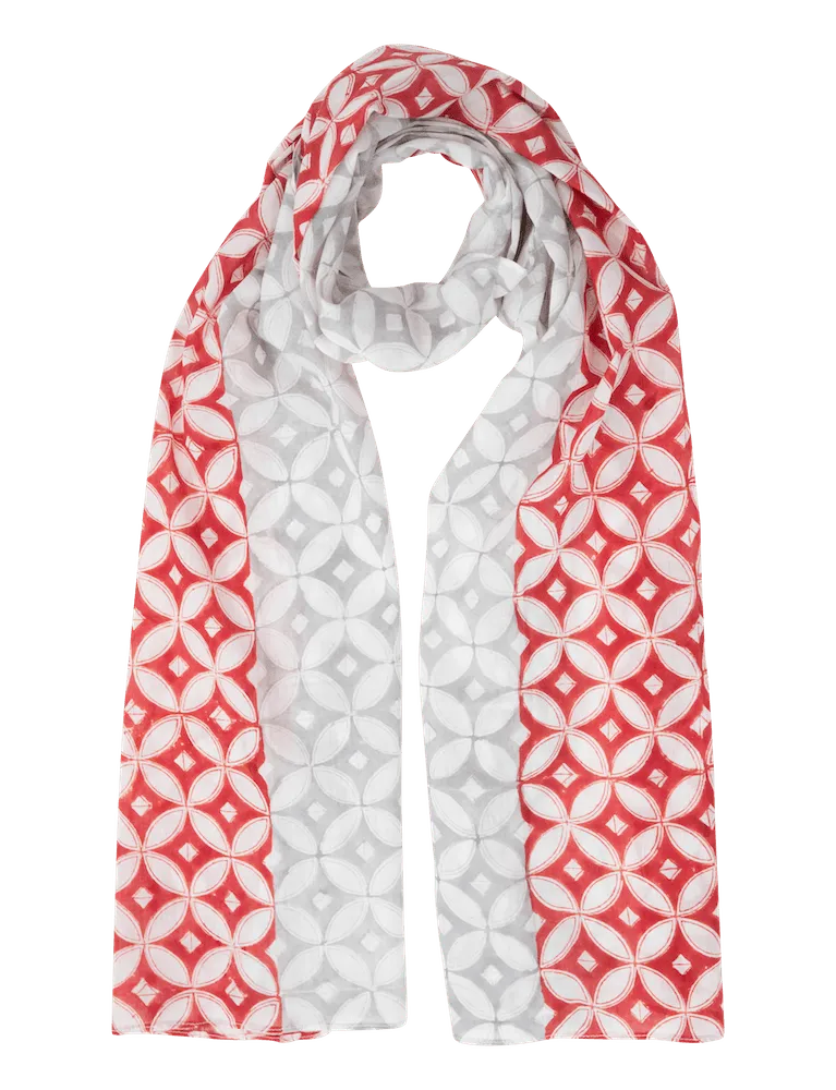 Red & Grey Diamond Scarf