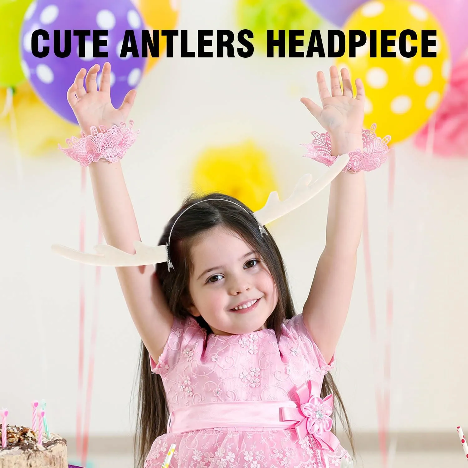 Reindeer Antlers Headband, Christmas Antler Headband for Women, Cute Animal Ears Deer Headwear for Halloween Festival Theme Party Cosplay Reindeer Costume, Detachable