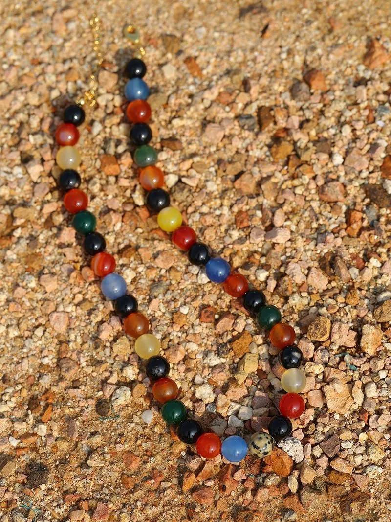 Romantic Universe Dopamine Color Beaded Necklace