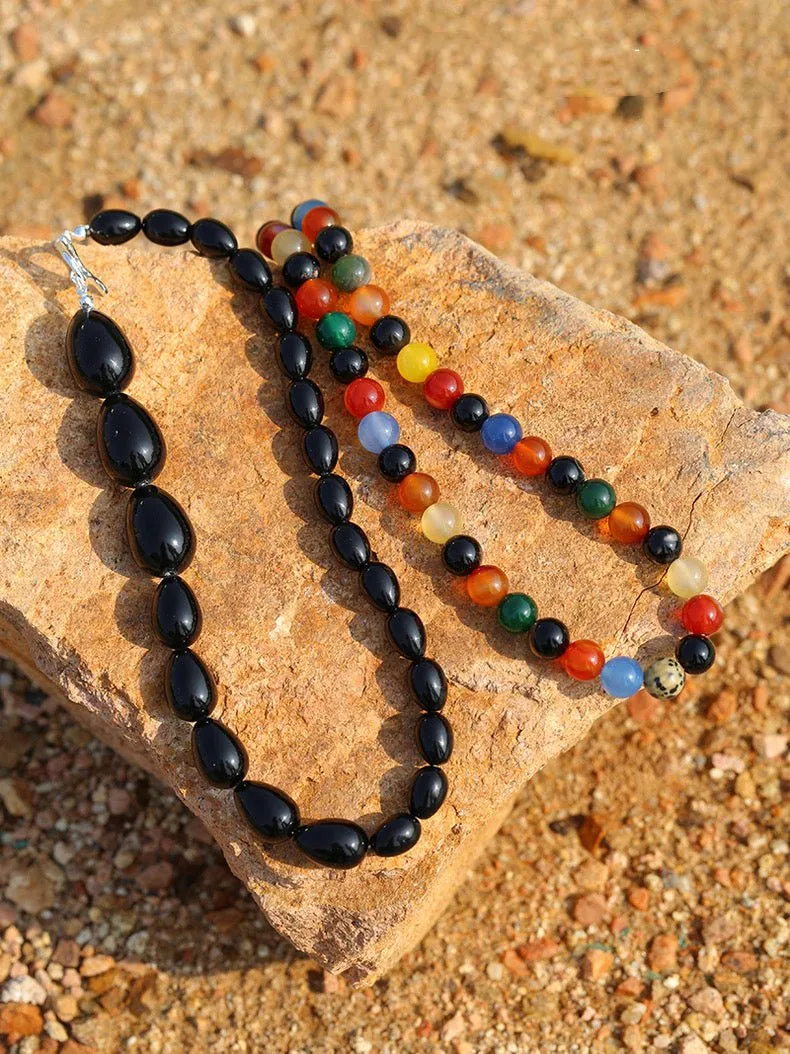 Romantic Universe Dopamine Color Beaded Necklace