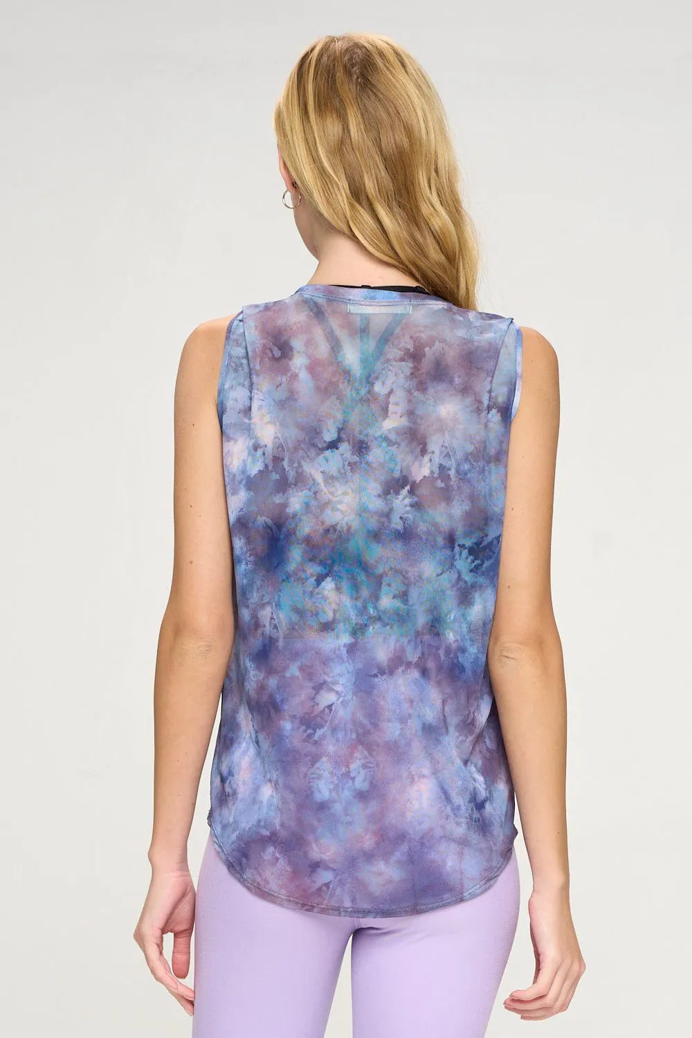 Ruby - Orchid Tie Dye Garden Mesh Tank  - FINAL SALE
