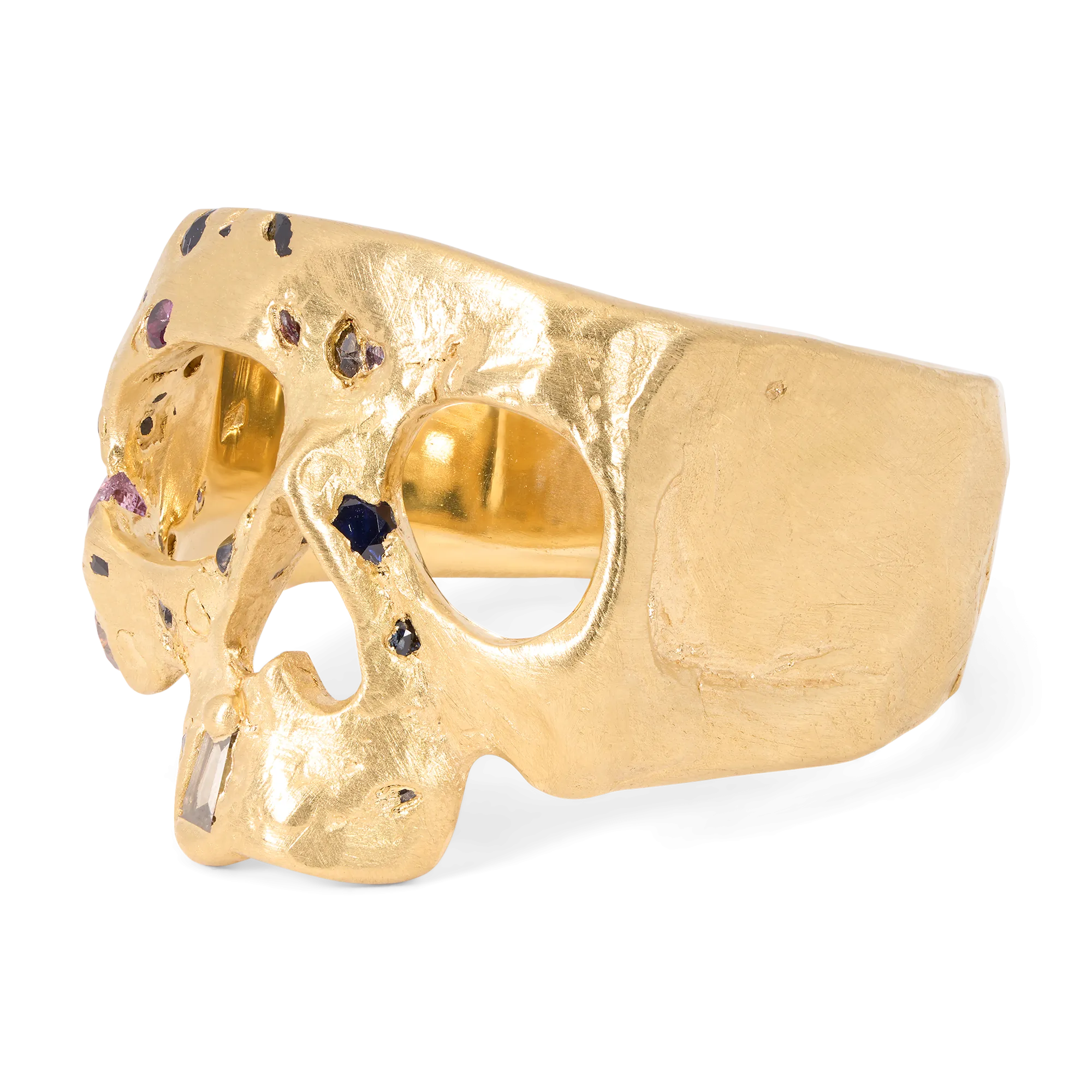 Serpentine Confetti Skull Ring - Size 10 - 11433