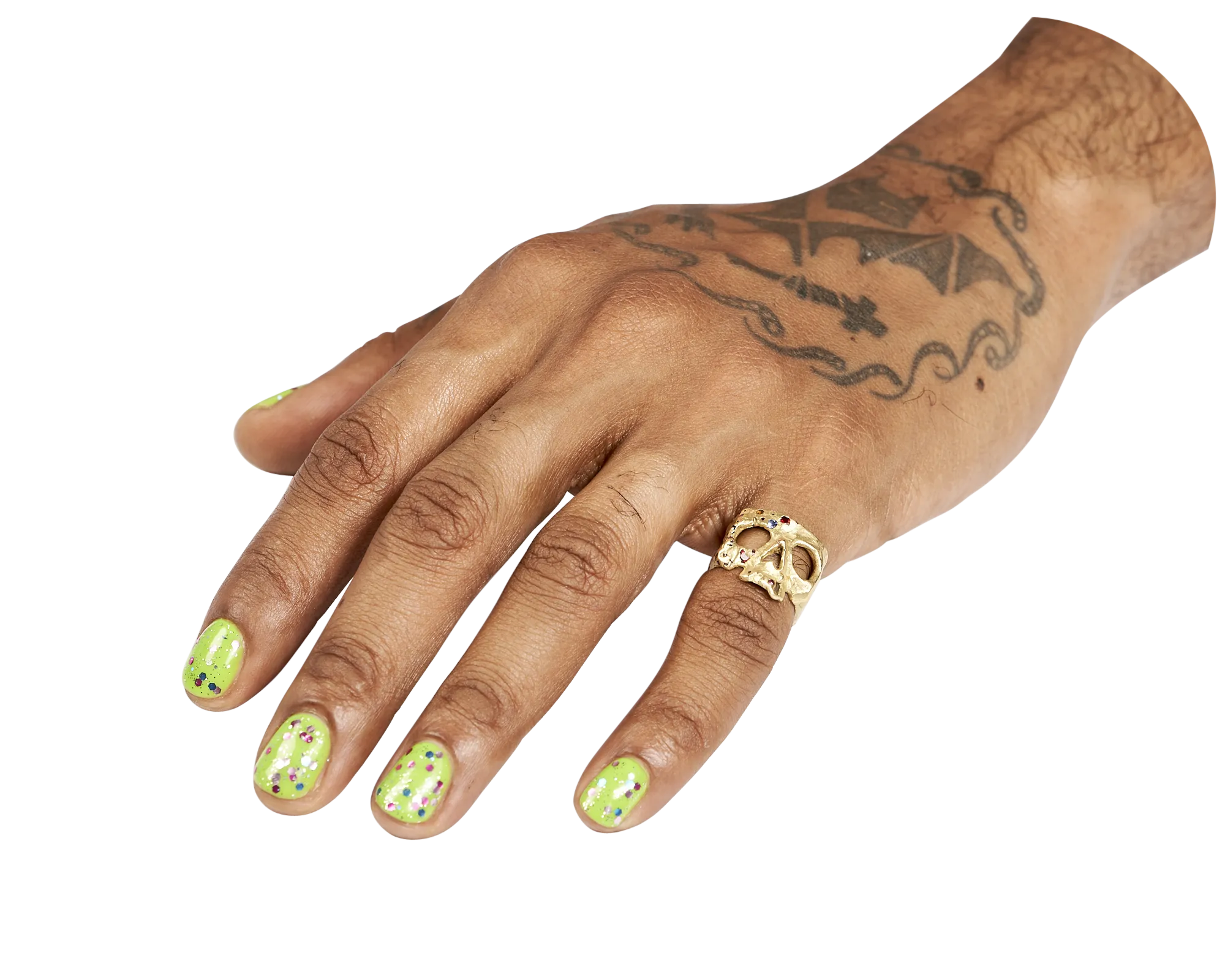 Serpentine Confetti Skull Ring - Size 10 - 11433