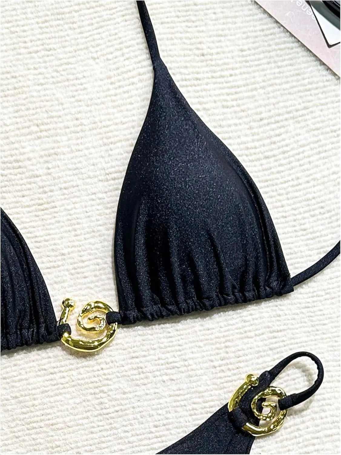 SHENHE Women's Thong Bikini Set Halter 2 Piece Swimsuit Triangle Metal Ring Bathing Suits