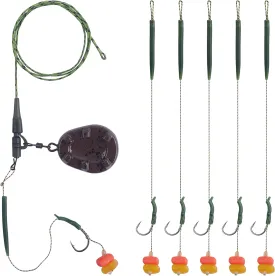 SILANON Carp Fishing Rigs Kit Carp Hair rig with Carp Sinker Weights Carp Hooks Corns Bait Rolling Swivels Sleeves Carp Boilie Bait Rigs Carp Fishing Equipment