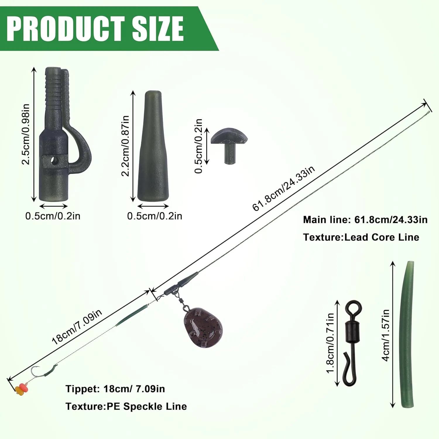 SILANON Carp Fishing Rigs Kit Carp Hair rig with Carp Sinker Weights Carp Hooks Corns Bait Rolling Swivels Sleeves Carp Boilie Bait Rigs Carp Fishing Equipment