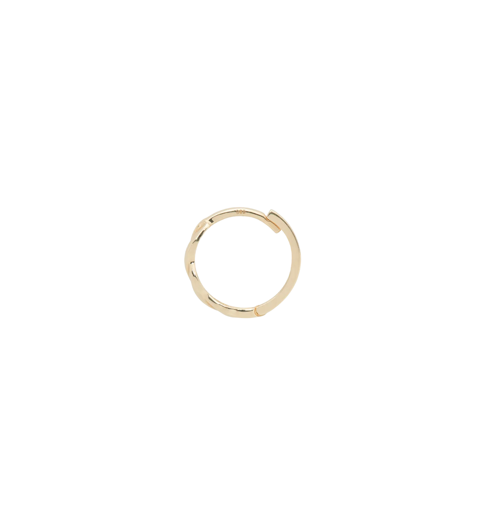 Single Braided Hoop Earring 14K