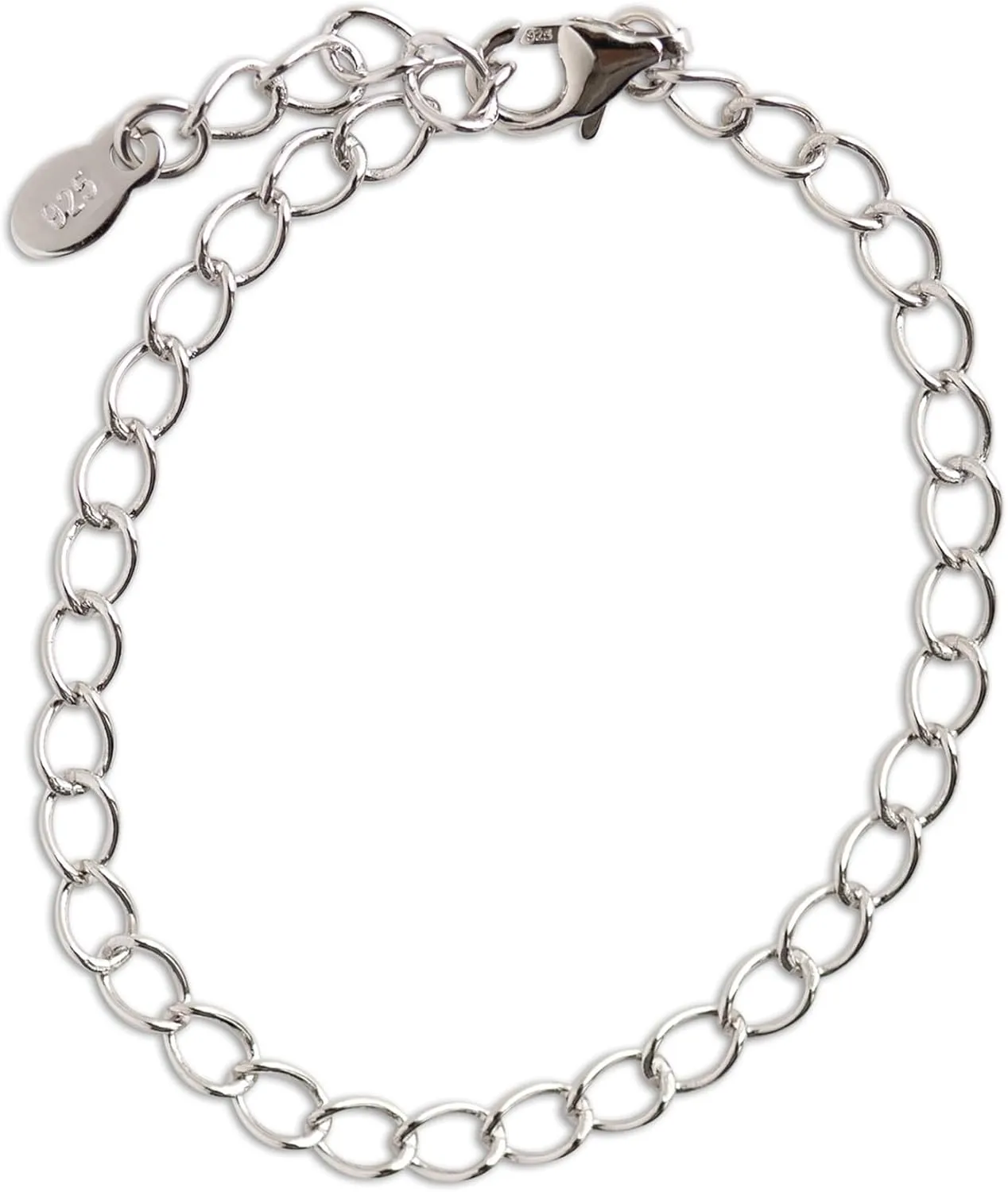 Sterling Silver Charm Bracelet with Thin, Dainty, Durable Chain for Adding and Collecting Charms for Little Girls, Teens or Women, Design a Bracelet, Adjustable