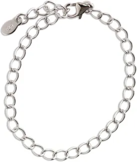 Sterling Silver Charm Bracelet with Thin, Dainty, Durable Chain for Adding and Collecting Charms for Little Girls, Teens or Women, Design a Bracelet, Adjustable