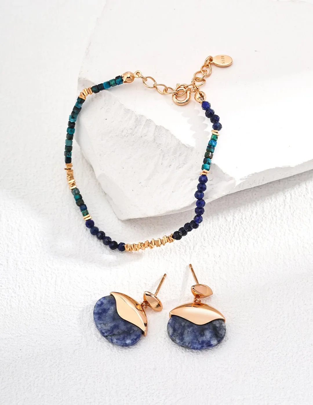 Sterling Silver Lapis Lazuli Bead Bracelet