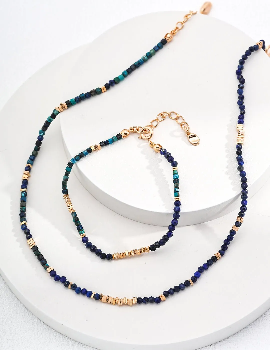 Sterling Silver Lapis Lazuli Bead Bracelet