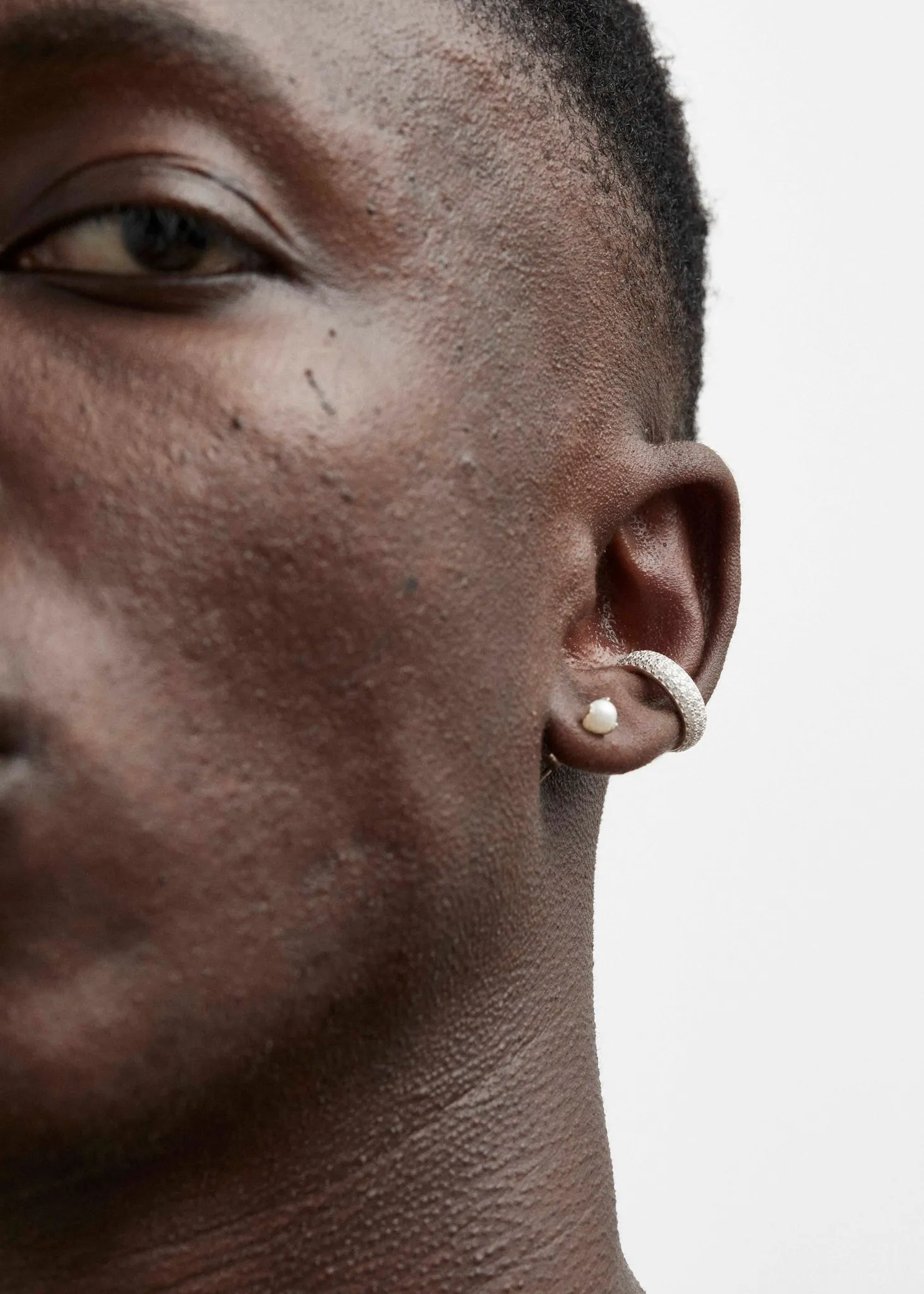 Stoned Ear Cuff Mini | White