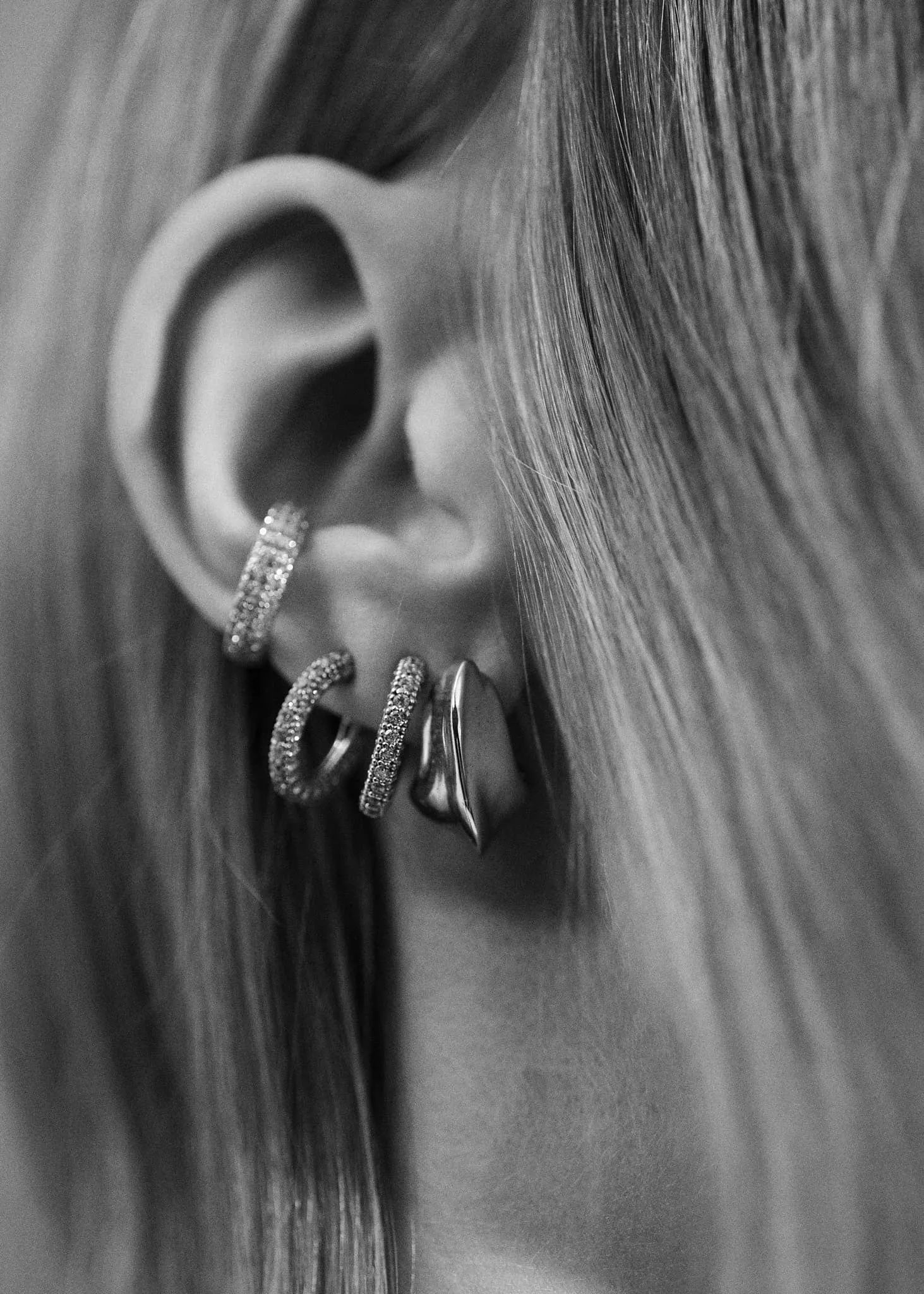 Stoned Ear Cuff Mini | White