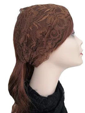 Stretch Headbands for Women Lace Headcovering for Women Lace Headwrap (Floral-Brown)