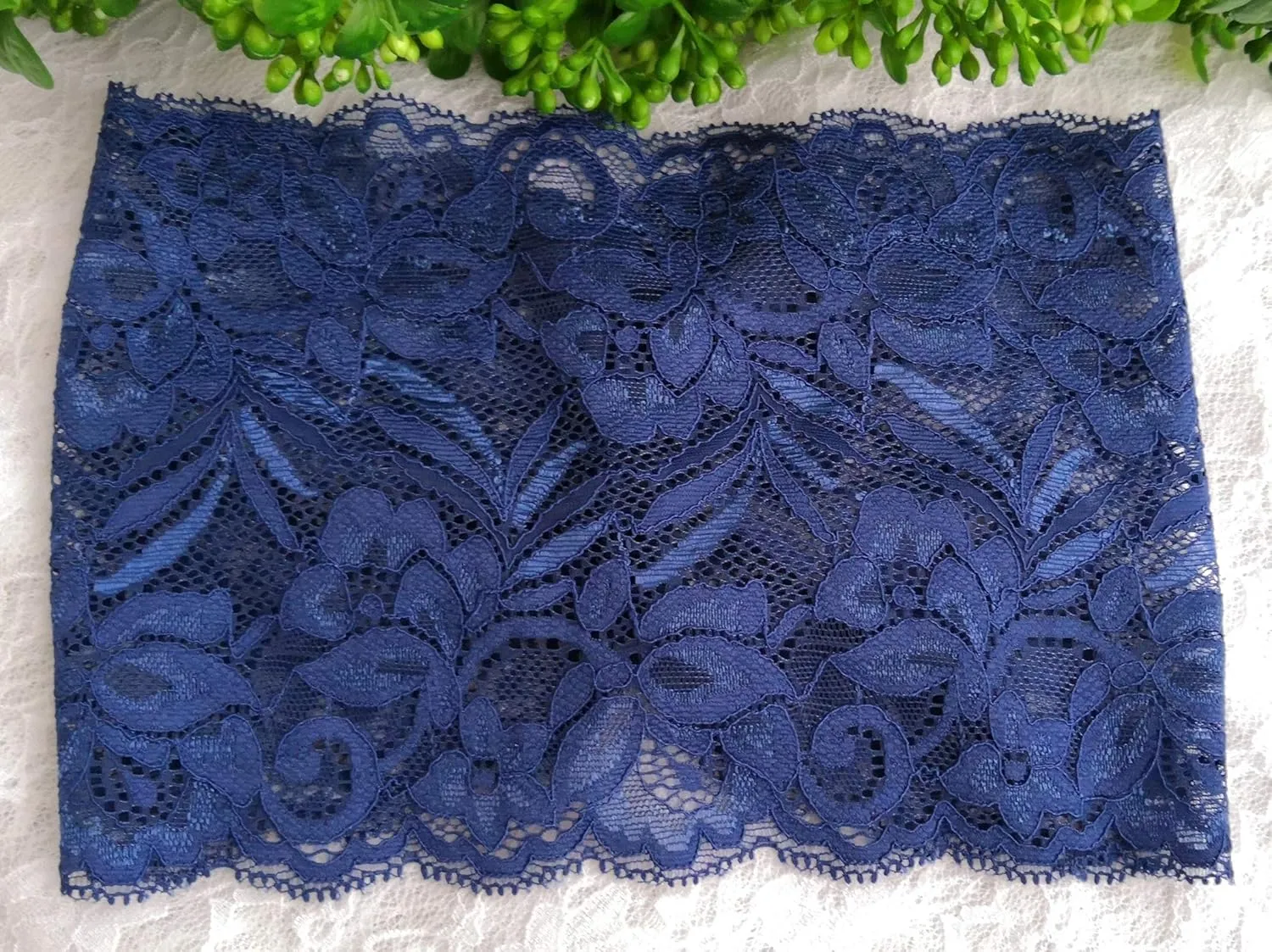 Stretch Headbands for Women Lace Headcovering for Women Lace Headwrap (Navy-2)