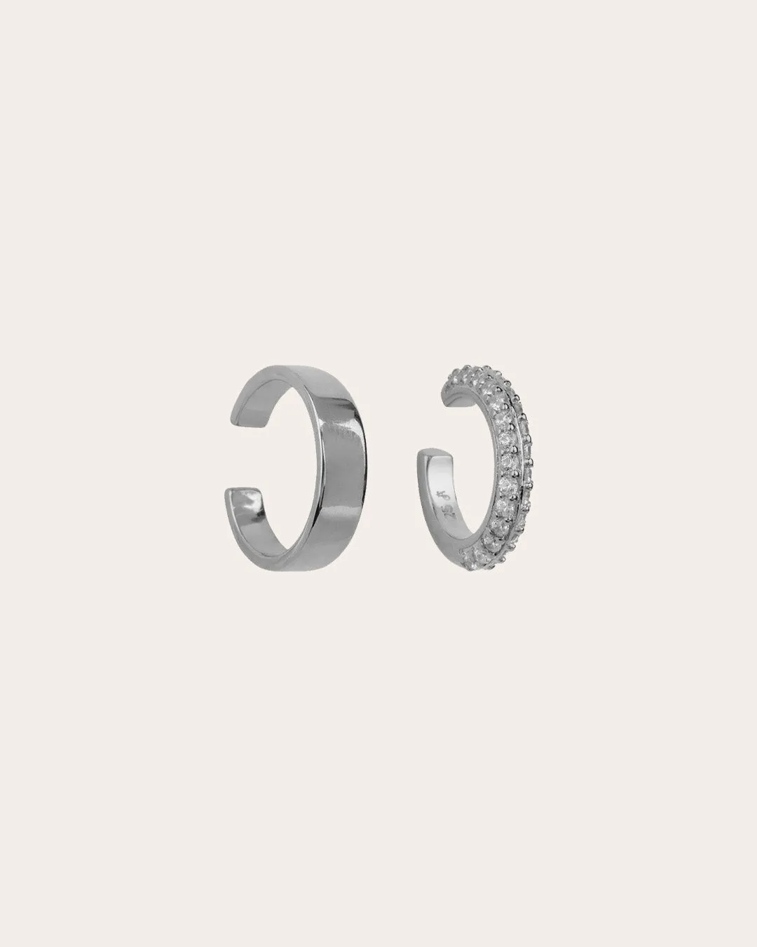 The Go-To Mixed ear cuff set - sterling silver