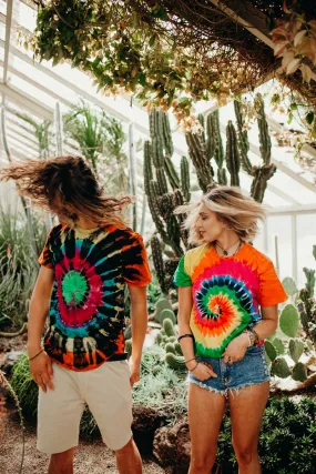 Tie Dye TShirt- Black Rainbow