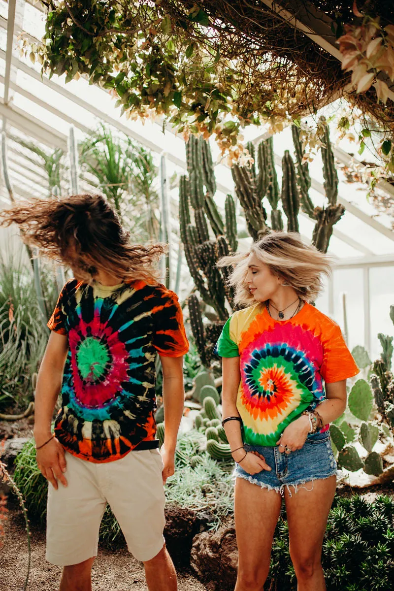 Tie Dye TShirt- Black Rainbow