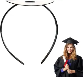 TIMMOKO Graduation Cap Holder Headband Keeps Cap Secure Black Simplicity Headbands Perfect Hair Accessories for Busy Graduates 1PCS