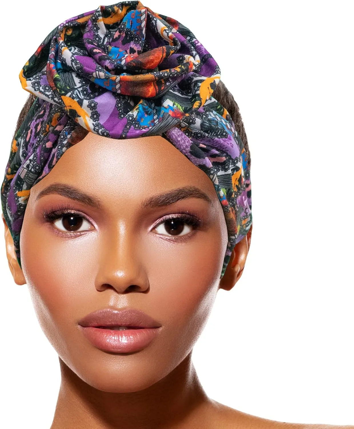 TouchUps Hair Bun Cap Hair Protection Head Wrap Hairbun Cap Wrap African Turban Pattern Headwrap Headscarfs