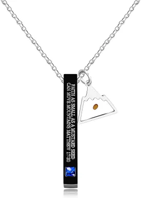 Uloveido Stainless Y Shaped Vertical Necklace Engraved Faith as Small as a Mustard Seed Can Move Mountains Matthew 17 20