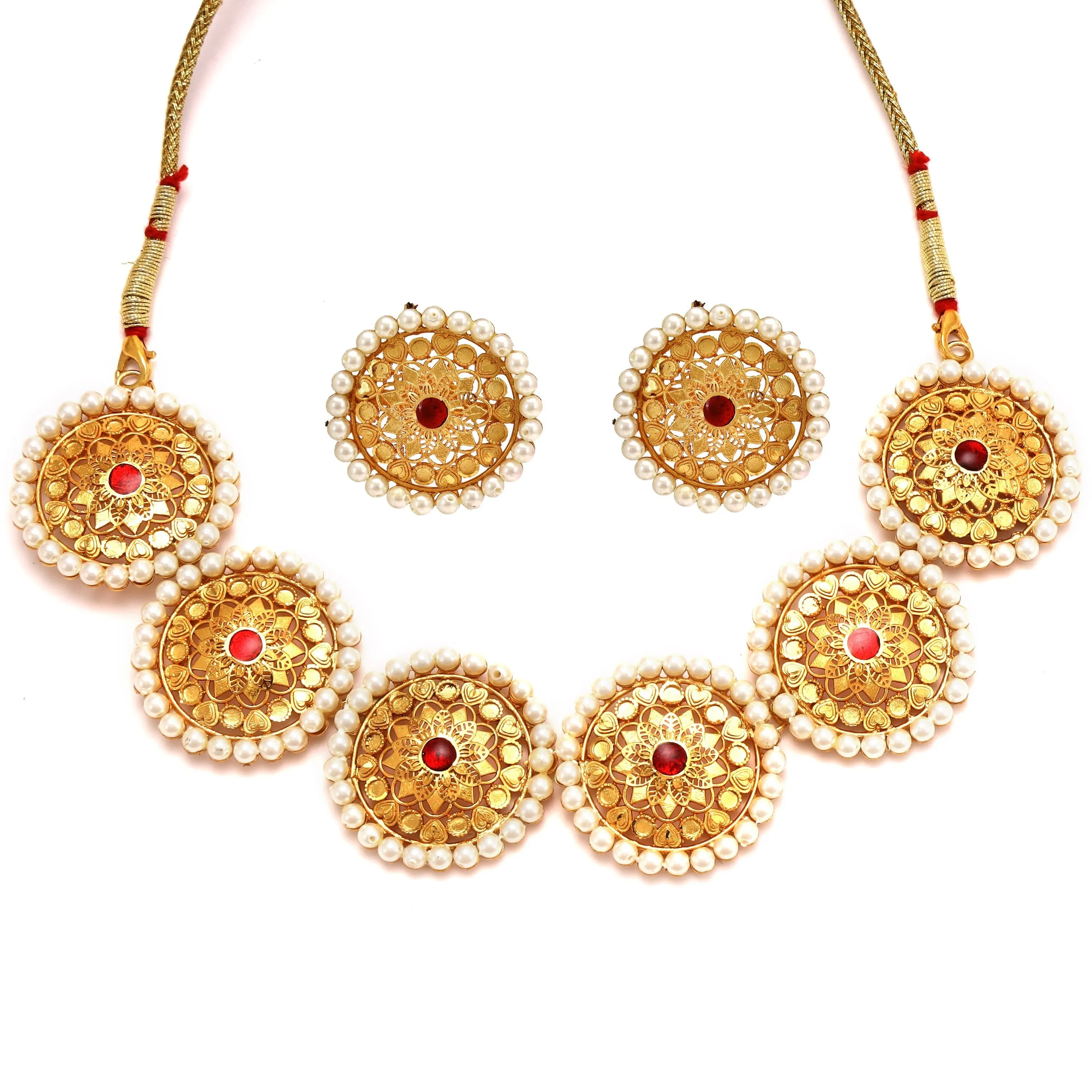 White Beads Pasha Necklace Set