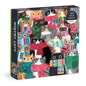 Wintery Cats 500 Piece Jigsaw Puzzle