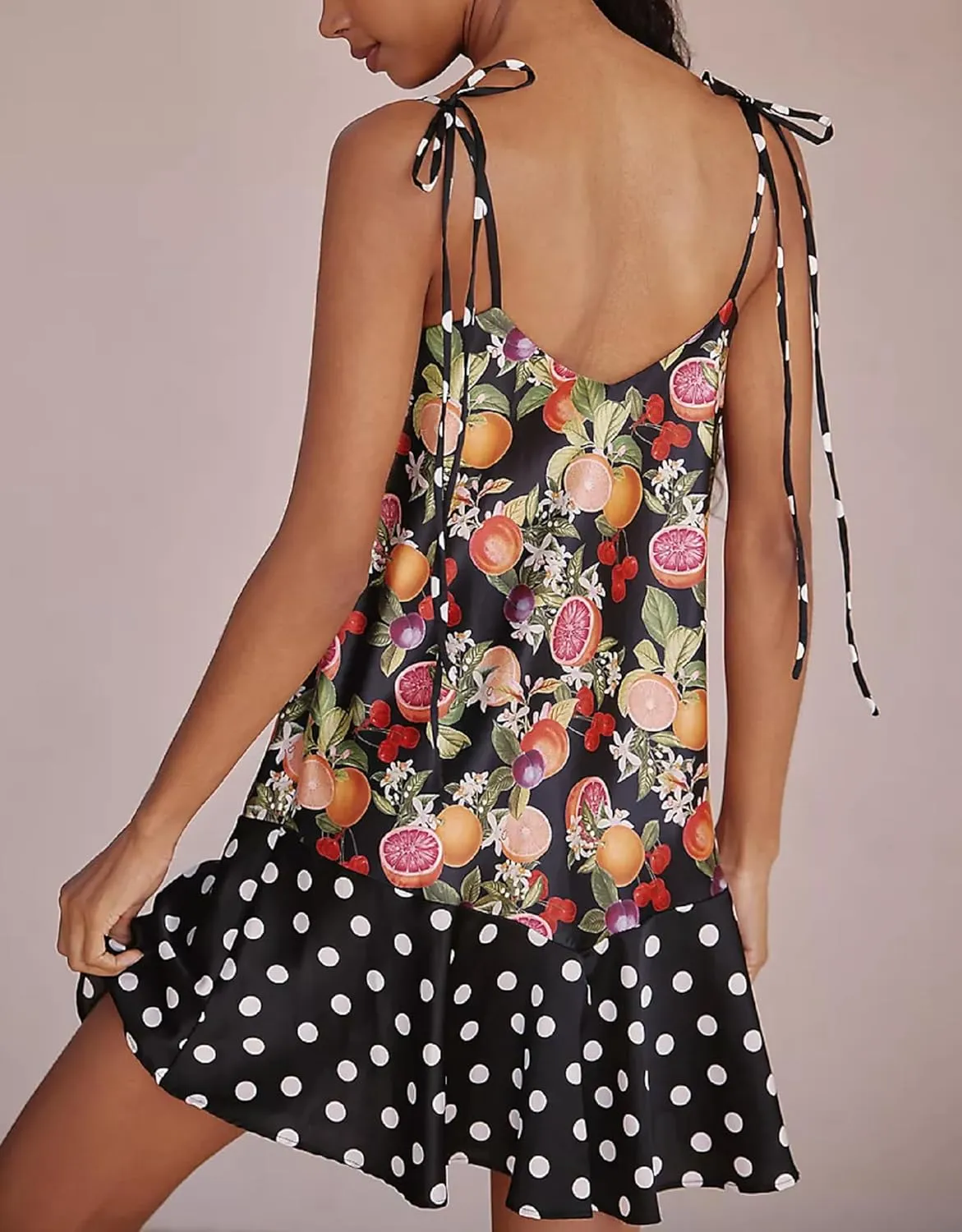 Women Boho Graffiti Mini Cami Dress Cute Graphic Spaghetti Strap Flowy Short Dress Summer Holiday Beach Sundress